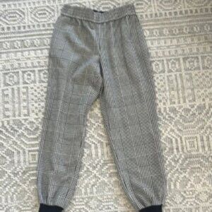 Alice + Olivia Black and White Plaid Trousers